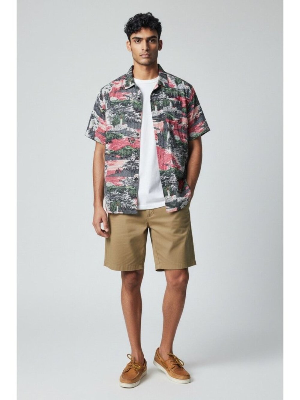 The Roark Revival Mens Howling Wolves Reverse Print Short Sleeve Shirt XL